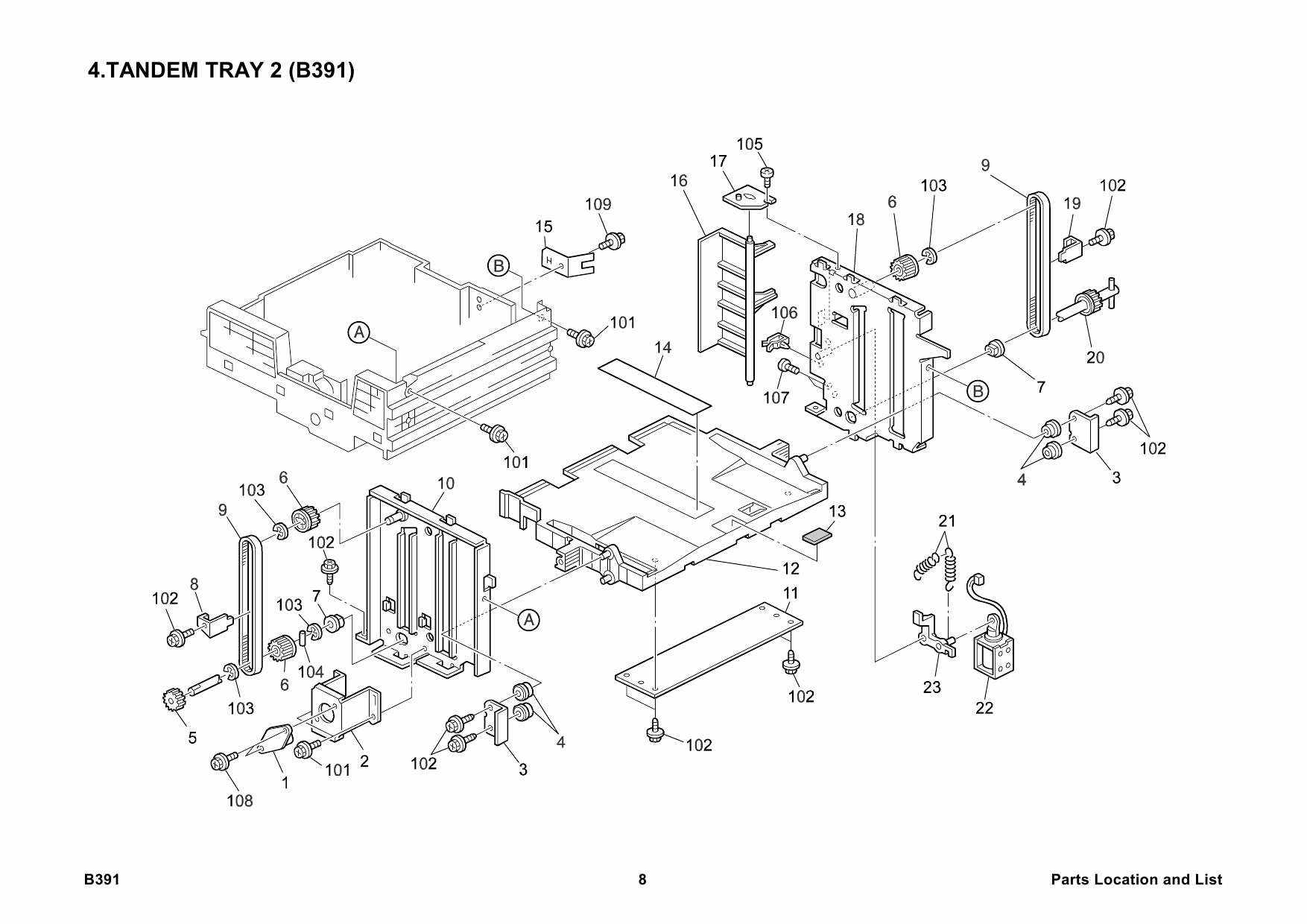 RICOH Options B391 LARGE-CAPACITY-TRAY Parts Catalog PDF download-5